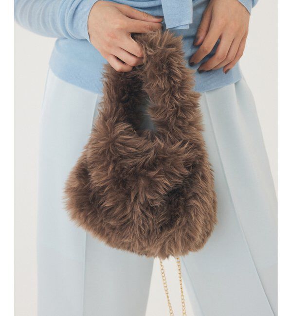 THE PAUSE「【THE PAUSE】フェイクファーミニBAG」|トートバッグ|ブラウン