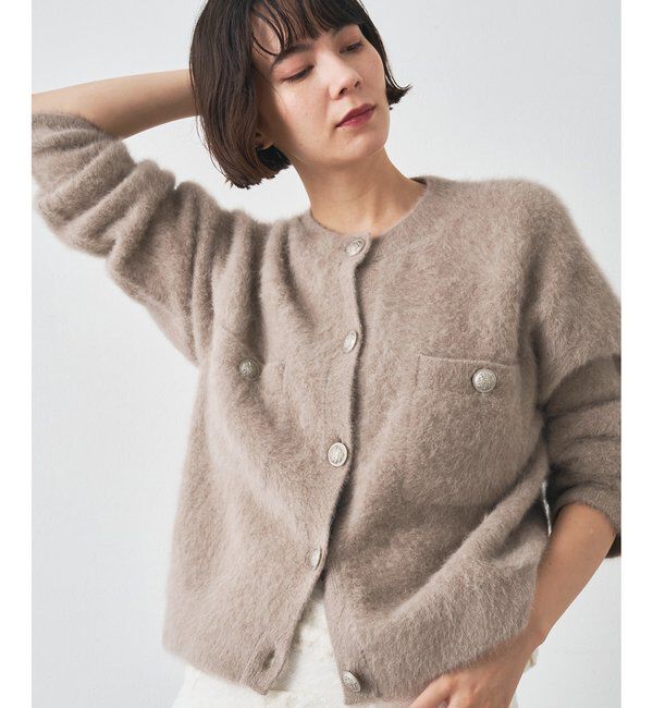  「ファーボタンジャケット」|ニット・セーター|