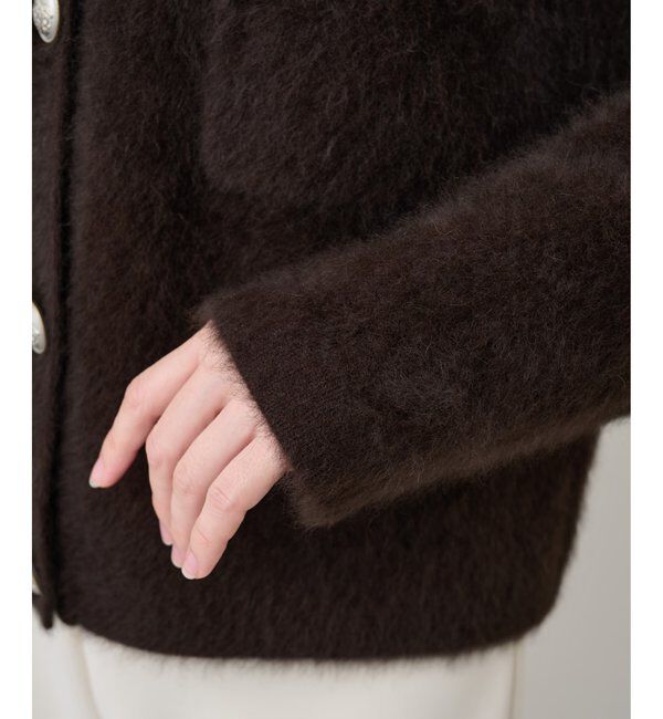  「ファーボタンジャケット」|ニット・セーター|