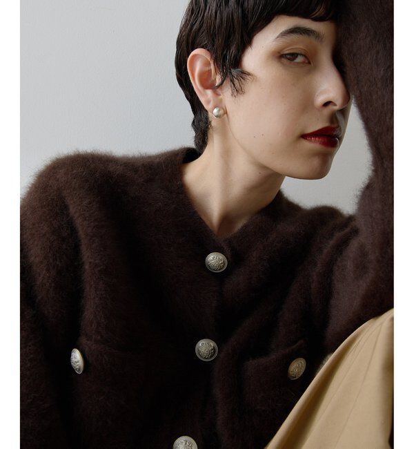  「ファーボタンジャケット」|ニット・セーター|