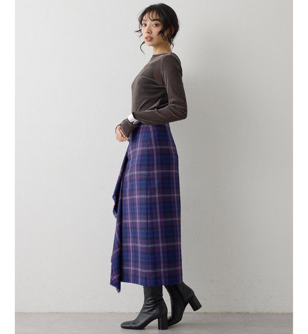  「チェックフリンジスカート」|スカート|