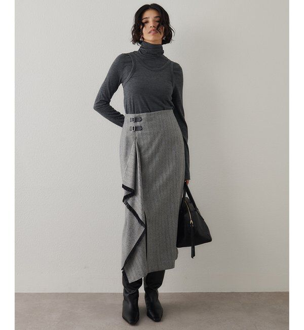  「チェックフリンジスカート」|スカート|