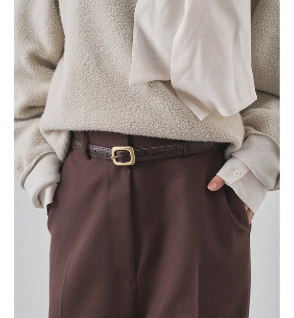 Hoaw.「【Hoaw.】型押しナローベルト」|ベルト|