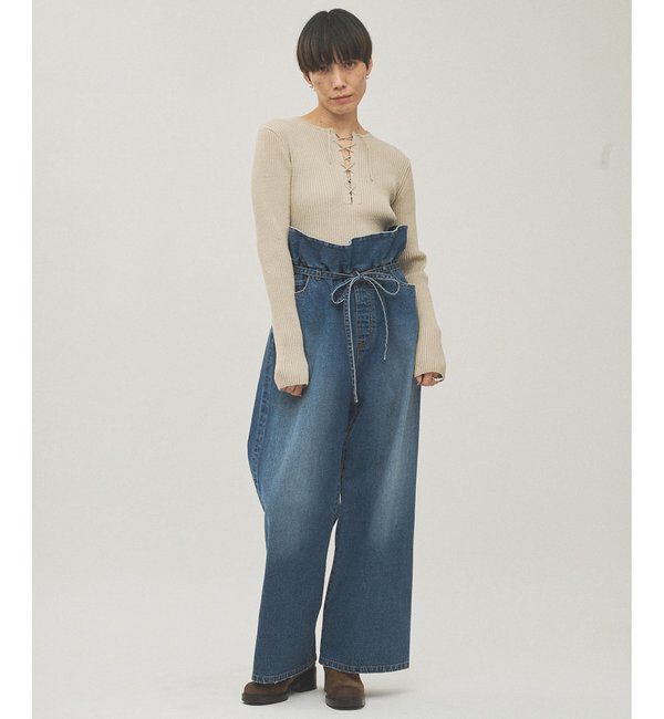  「フリルデニムパンツ」|デニム|