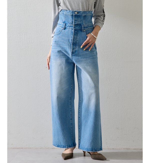  「ハイウエストデニムパンツ」|デニム|