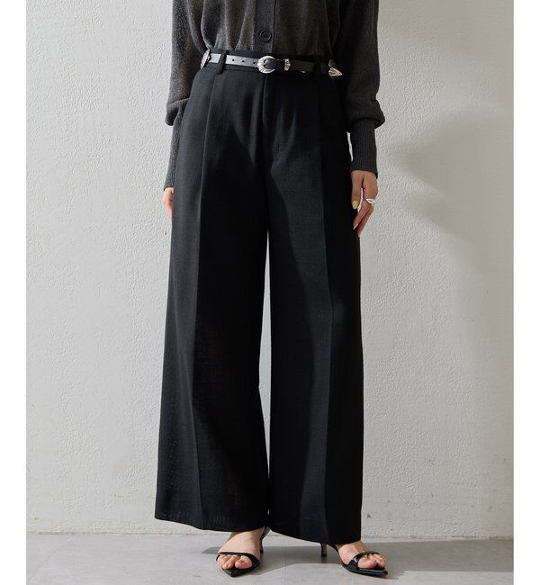  「リネンライクワイドパンツ」|チノ|