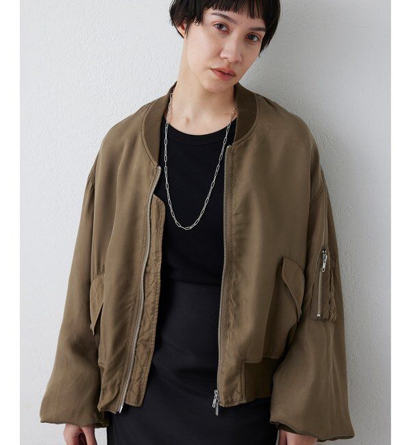  「シルキーキュプラブルゾン」|その他|カーキ