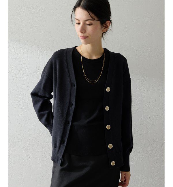  「ボタンカーディガン」|ニット・セーター|ブラック