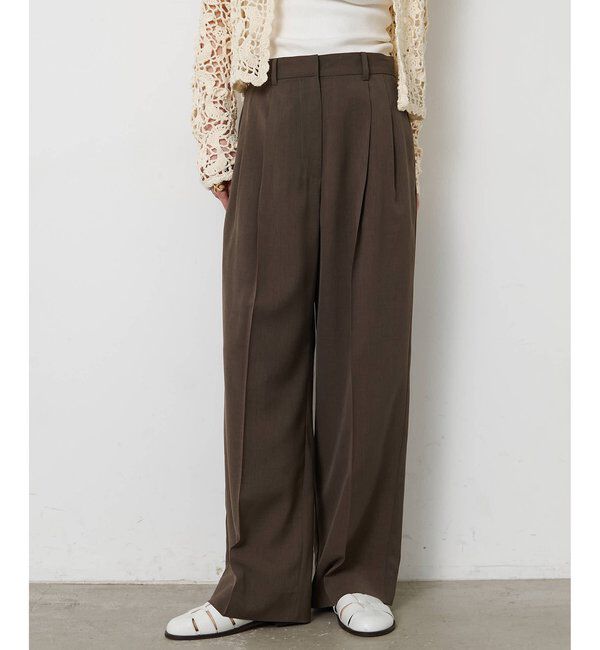 THE PAUSE「＜WEB限定＞【THE PAUSE】タックパンツ」|チノ|チャコールグレー