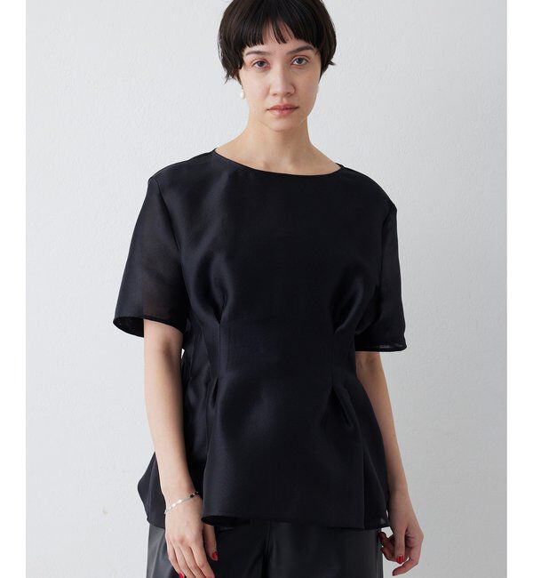  「《4/2追加スタート》【インフルエンサーコラボ】オーガンジーペプラムブラウス」|シャツ・ブラウス|