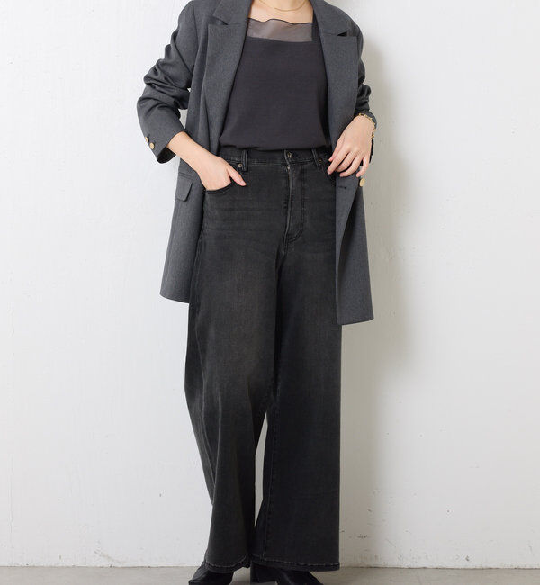  「 シアー切り替えスクエアタンクトップ」|Tシャツ・カットソー|