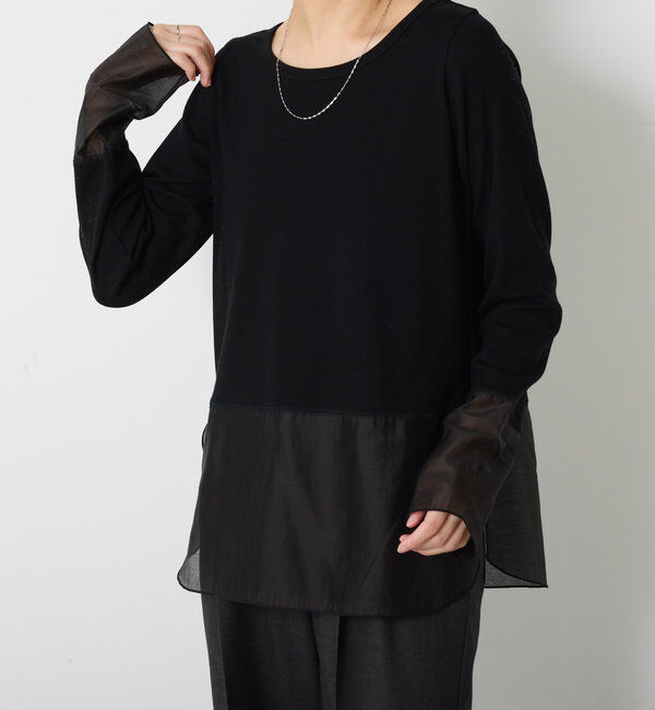  「 裾シアーロンT」|Tシャツ・カットソー|ブラック