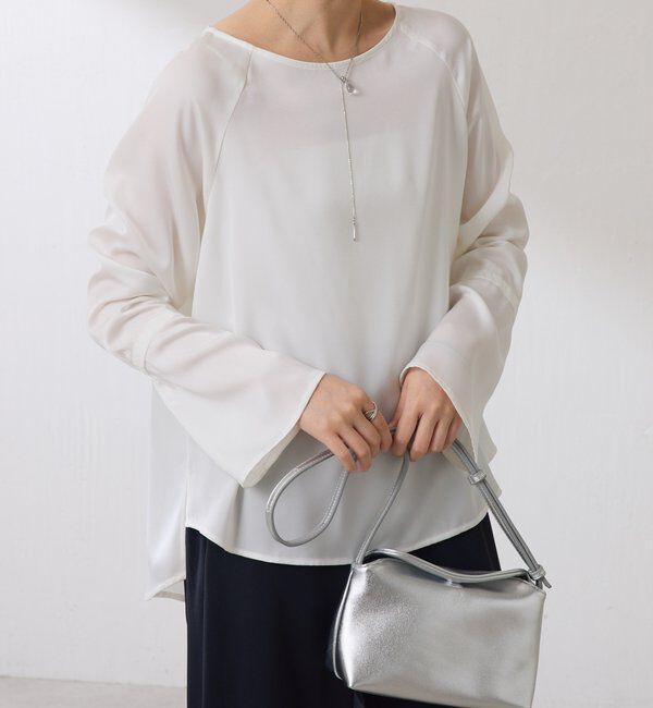  「袖フレアサテンブラウス」|シャツ・ブラウス|