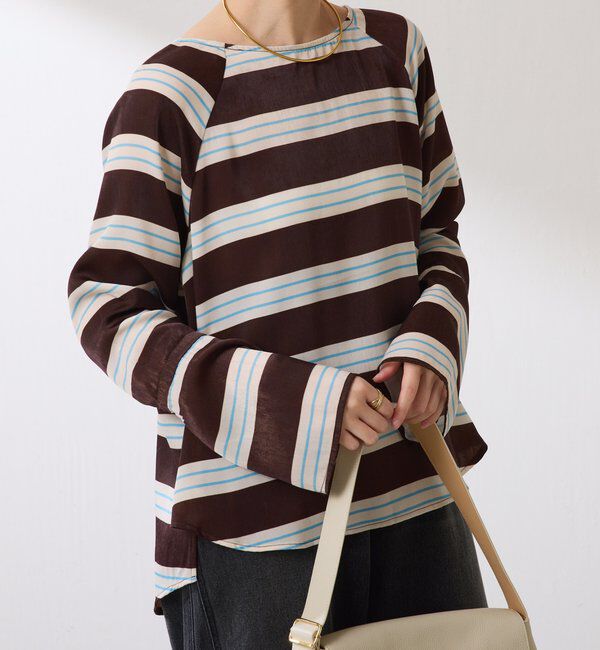  「袖フレアサテンブラウス」|シャツ・ブラウス|