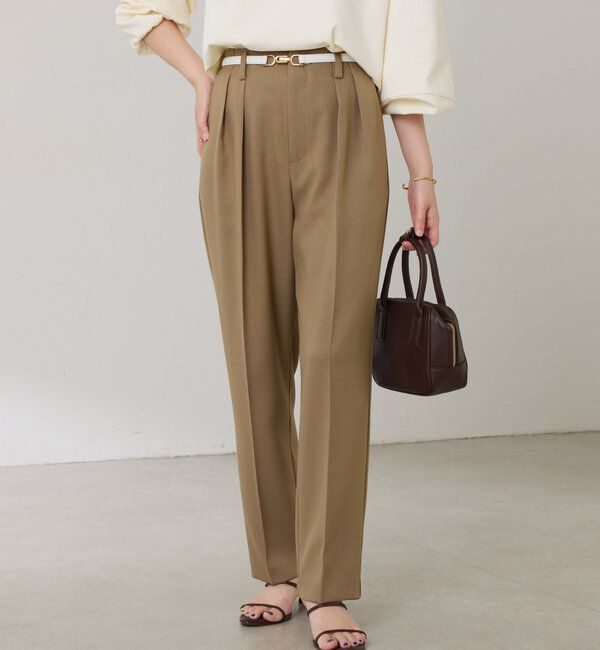  「ウールライクテーパードパンツ」|チノ|
