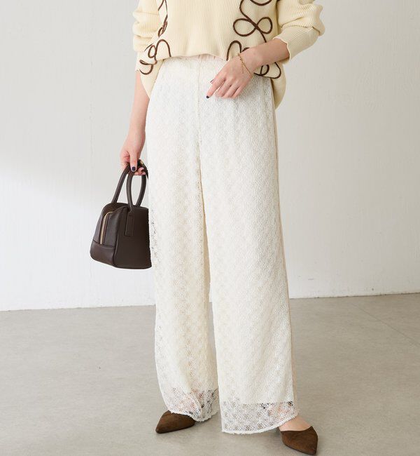  「レースワイドパンツ」|チノ|