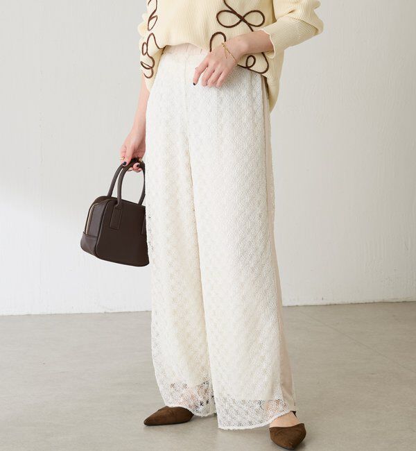  「レースワイドパンツ」|チノ|