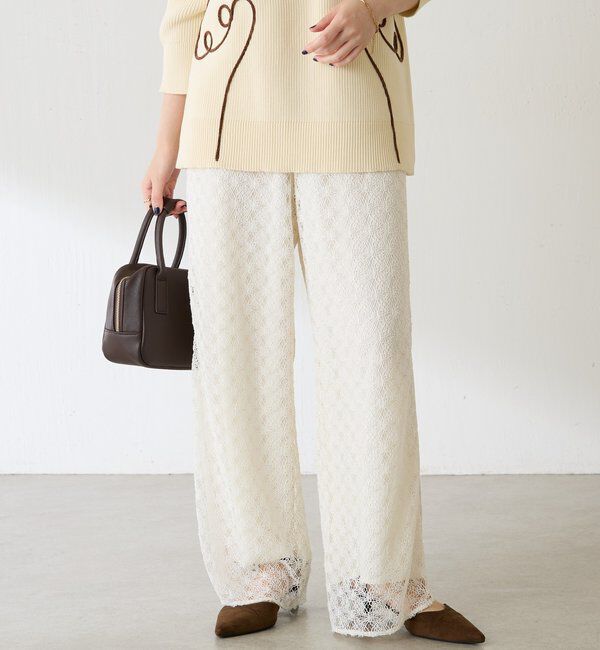  「レースワイドパンツ」|チノ|