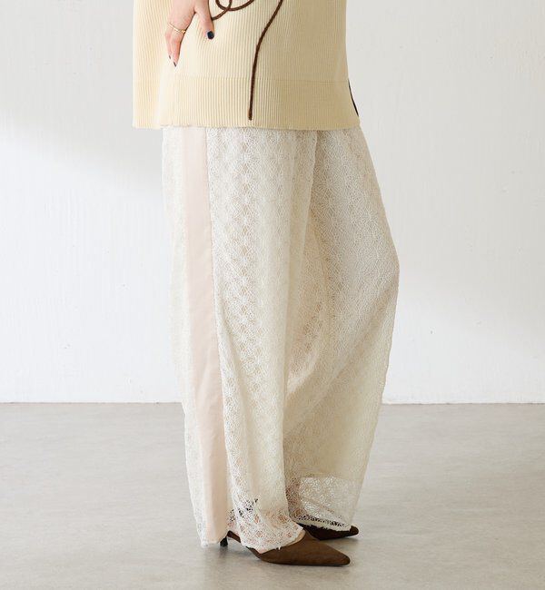  「レースワイドパンツ」|チノ|