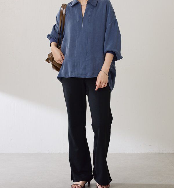  「スキッパー袖リブブラウス」|シャツ・ブラウス|