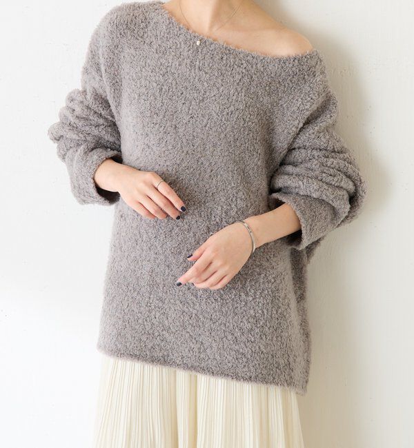  「【マルチに着れる】ウールブレンドモールオーバーニット」|ニット・セーター|