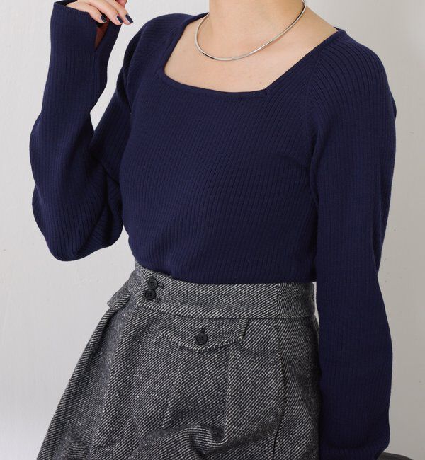  「深スクエアリブニット」|ニット・セーター|