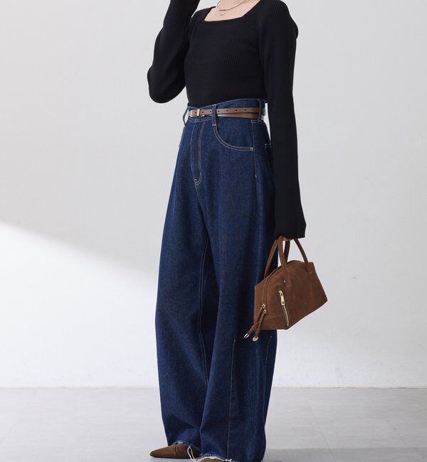  「深スクエアリブニット」|ニット・セーター|