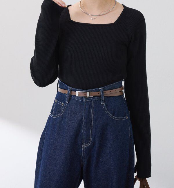  「深スクエアリブニット」|ニット・セーター|