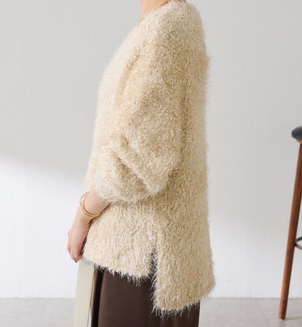  「ビーンズヤーンVネックニット」|ニット・セーター|