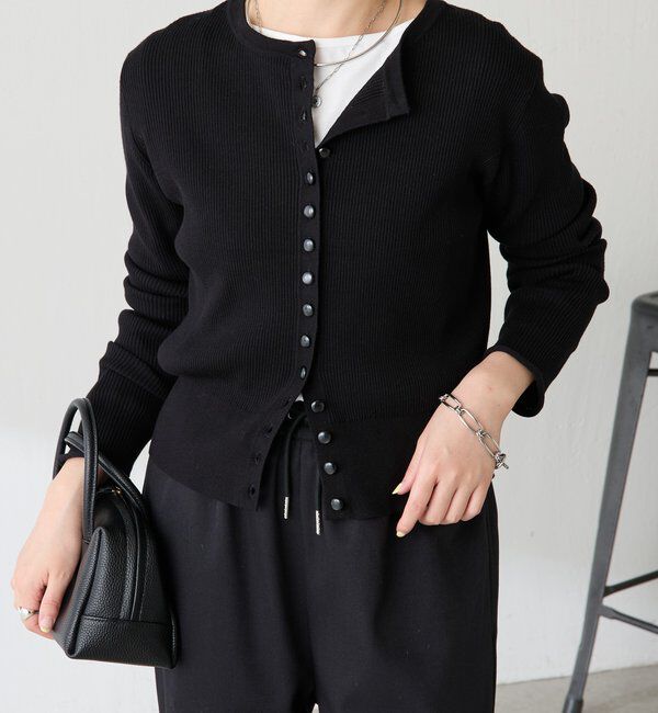  「ラインボタンコンパクトカーディガン」|ニット・セーター|
