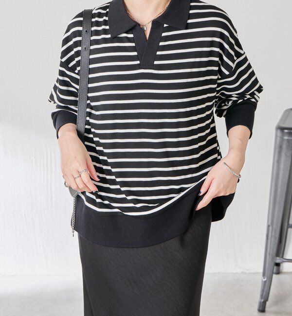  「ボーダーポンチニットソー」|Tシャツ・カットソー|