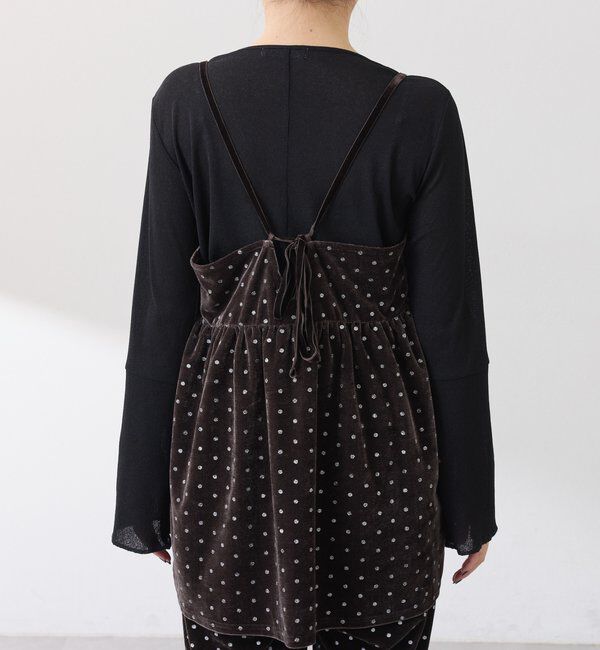  「	グリッタードットベロアキャミセットアップ」|ワンピース|