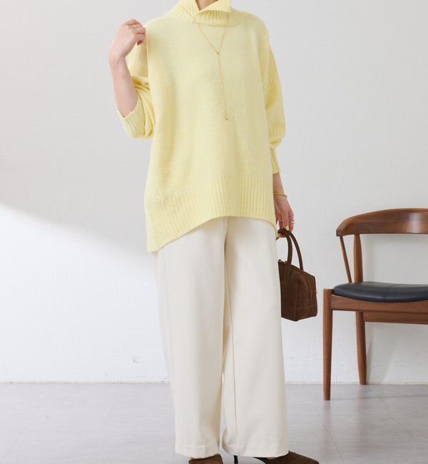  「ウール混スリットタートルニット」|ニット・セーター|