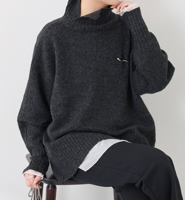  「ウール混スリットタートルニット」|ニット・セーター|
