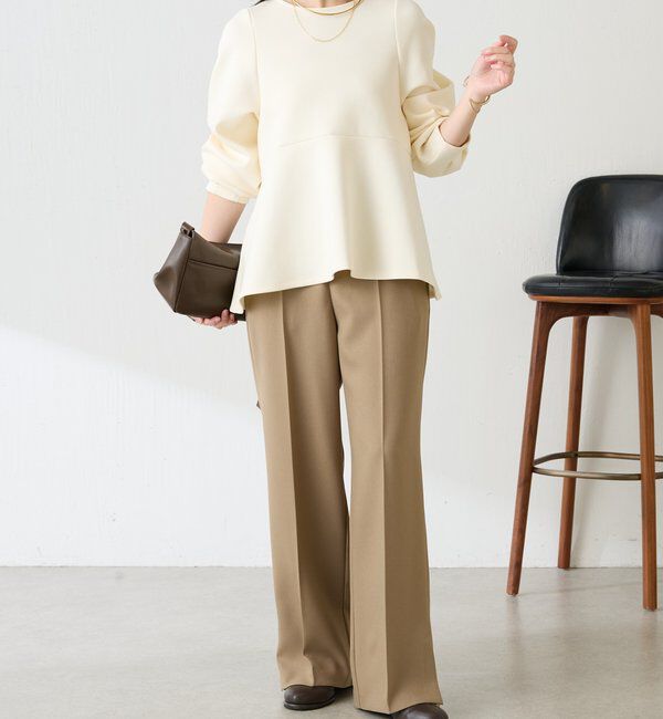  「袖ビジューペプラムカットソー」|Tシャツ・カットソー|