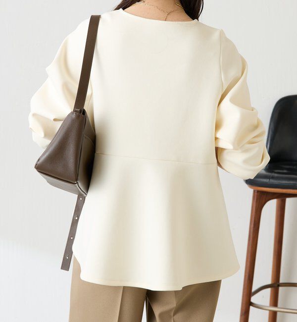  「袖ビジューペプラムカットソー」|Tシャツ・カットソー|