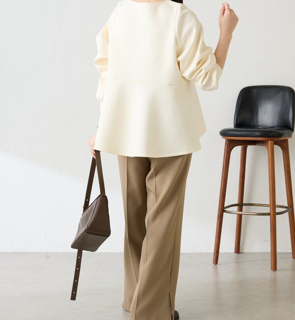  「袖ビジューペプラムカットソー」|Tシャツ・カットソー|