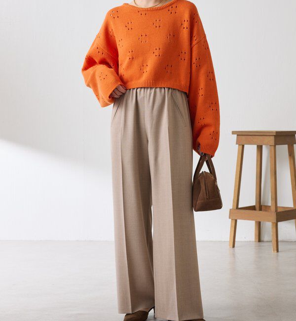  「ラメストライプゴムベルトパンツ」|チノ|