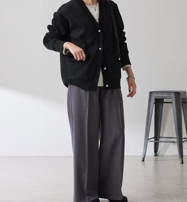  「ラメストライプゴムベルトパンツ」|チノ|