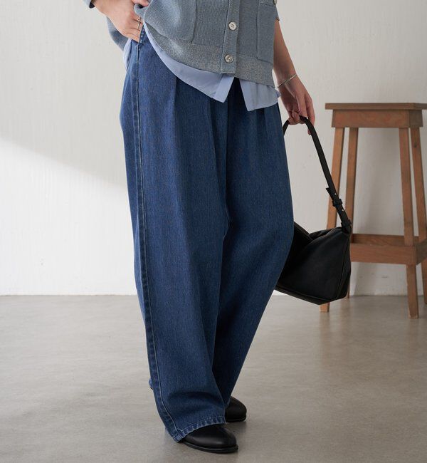  「Q.anosチャームタックデニムパンツ」|デニム|