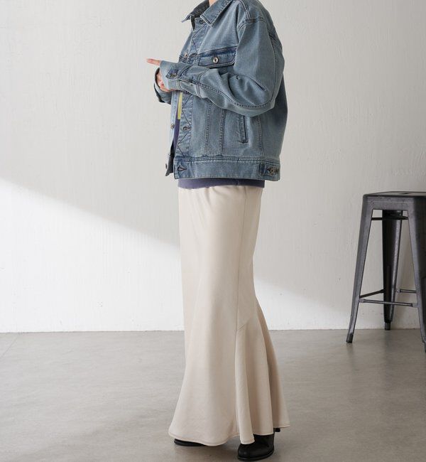  「Q.anos ストレッチリブデニムジャケット」|デニムジャケット|