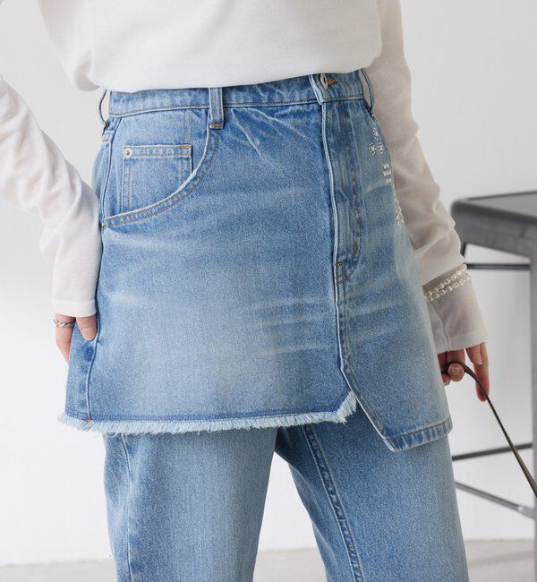  「Q.anos　レイヤードデニムスカート」|スカート|