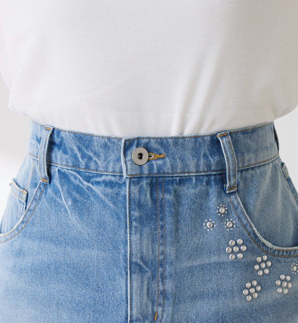  「Q.anos　レイヤードデニムスカート」|スカート|