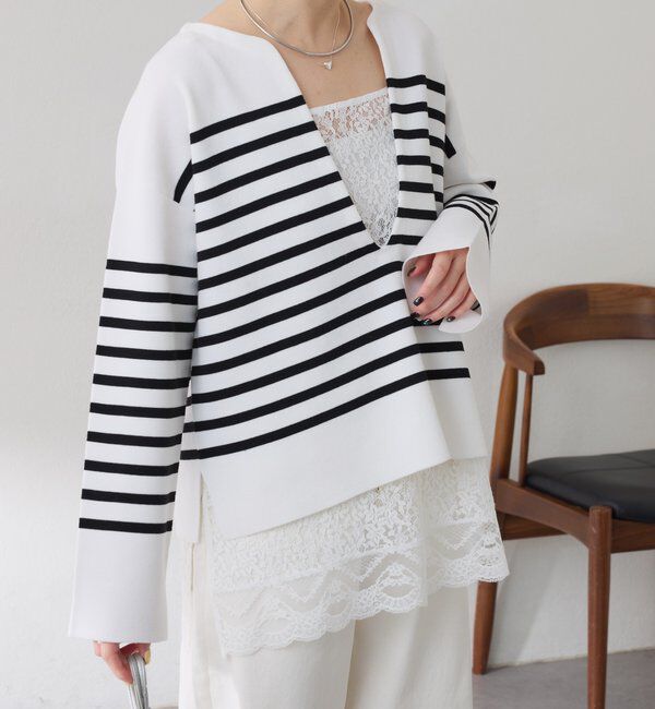  「Vネックバスクニット」|ニット・セーター|