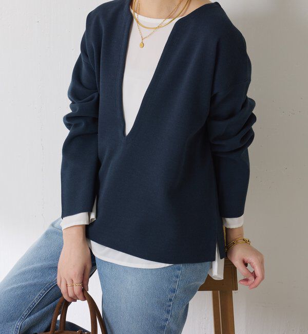  「Vネックバスクニット」|ニット・セーター|