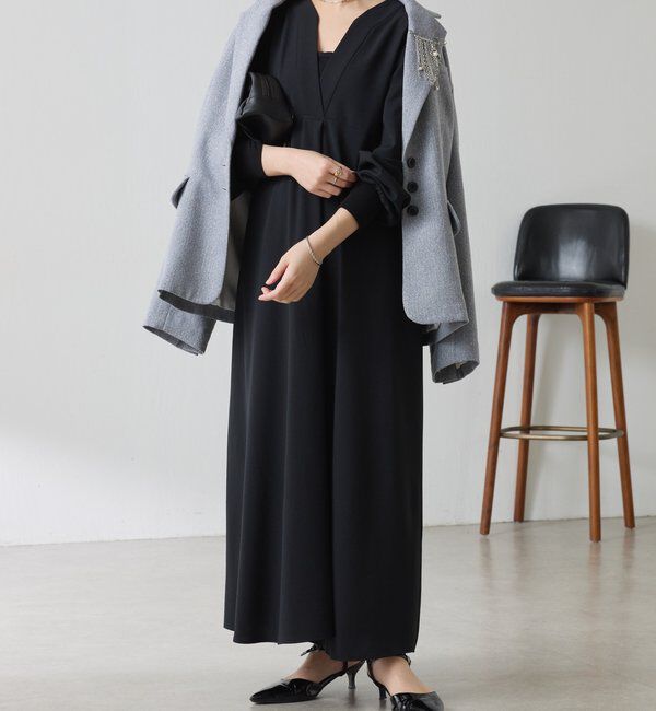  「【高機能素材】ジャージVネックワンピース/セレモニー」|ワンピース|