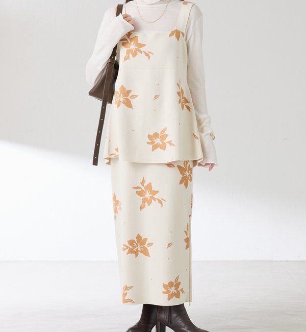  「フラワーニットジャガードスカート」|スカート|