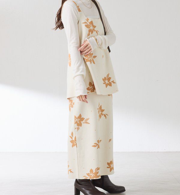  「フラワーニットジャガードスカート」|スカート|