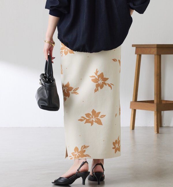  「フラワーニットジャガードスカート」|スカート|