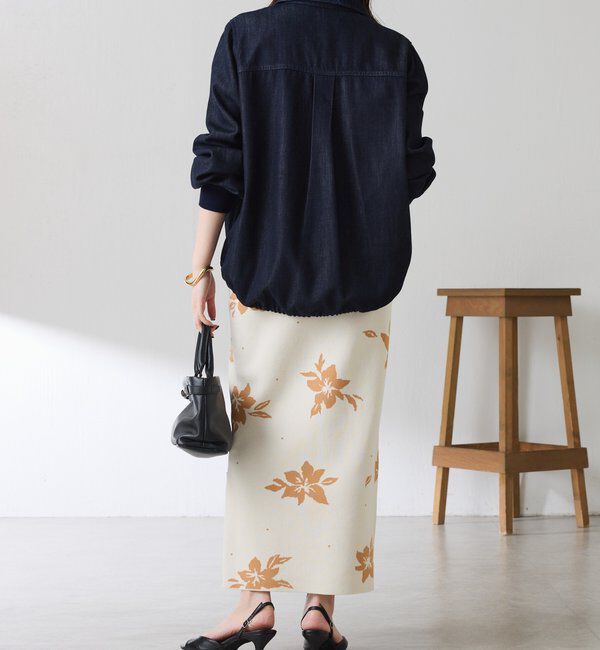 「フラワーニットジャガードスカート」|スカート|